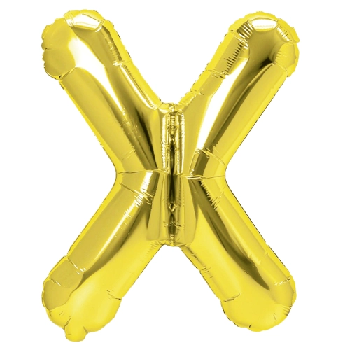 Zlati folijski balon črka X 40 cm