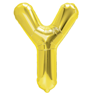 Zlati folijski balon črka Y 40 cm