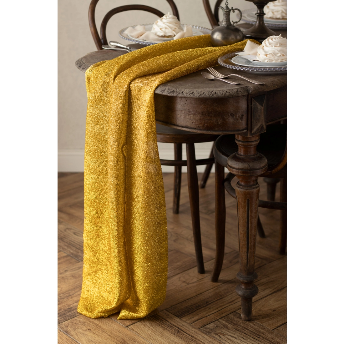 Arany metál asztali futó 36 cm x 3 m – ünnepi dekoráció