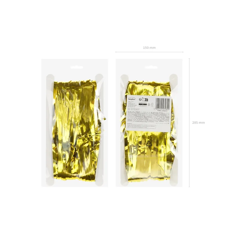 Perdea de petrecere metalizată aurie din folie 100x200 cm – cortină decorativă
