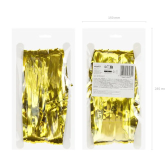 Zlata kovinska party zavesa iz folije 100x200 cm – dekorativna zavesa