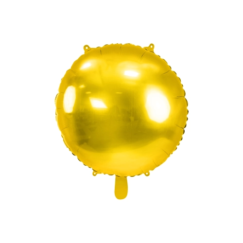Zlatý okrúhly fóliový balón s leskom, 80 cm
