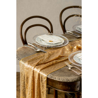 Zlati bleščeči namizni šal z bleščicami 30x500 cm – slavnostna dekoracija