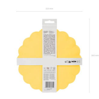 Rumeni plastični krožniki z valovitim robom 22 cm – večkratna uporaba, 4 kosi