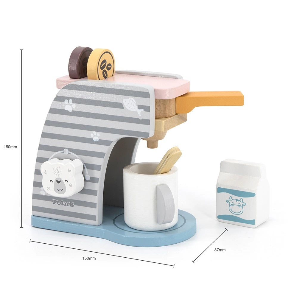 Detský drevený kávovar Viga PolarB súprava