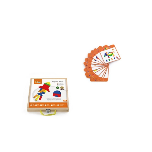 Detský drevený kufrík s magnetickými kockami Viga 42 dielov