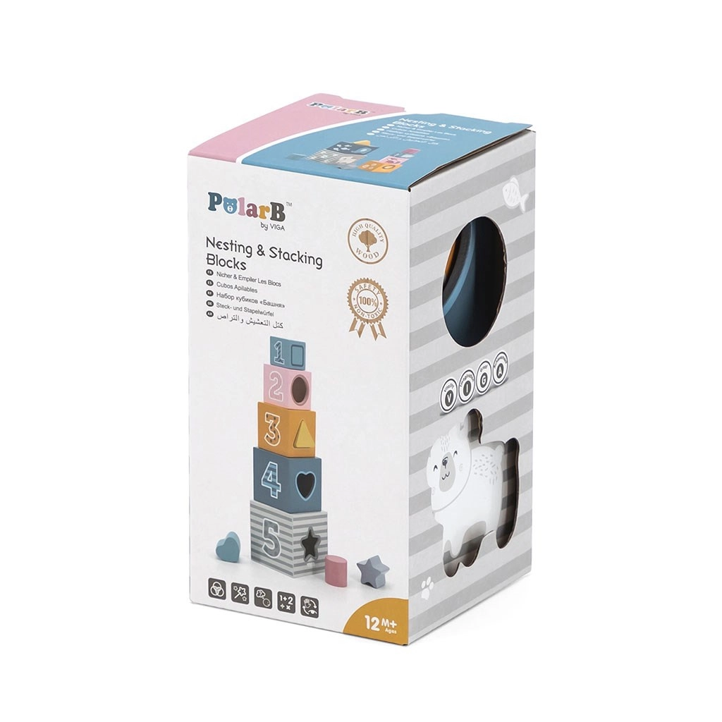 Drevená edukačná pyramída pre deti s číslicami Viga