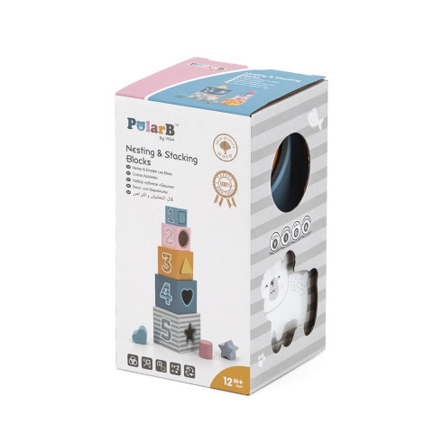 Dřevěná edukační pyramida pro děti s čísly Viga