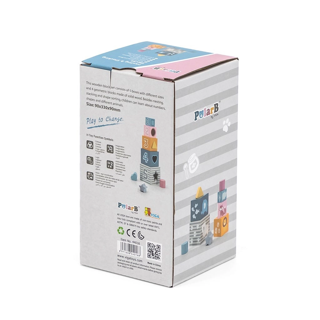 Drevená edukačná pyramída pre deti s číslicami Viga