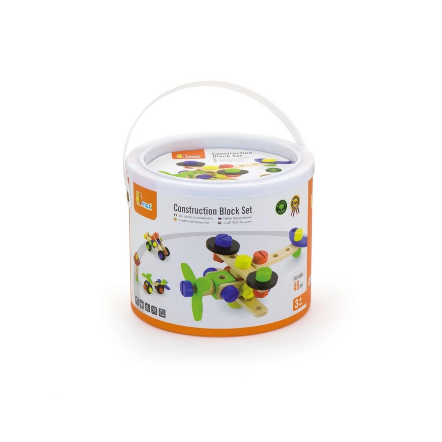 Drevená konštrukčná stavebnica pre deti Viga 48 dielov