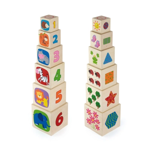 Dřevěná edukační pyramida pro děti Viga City