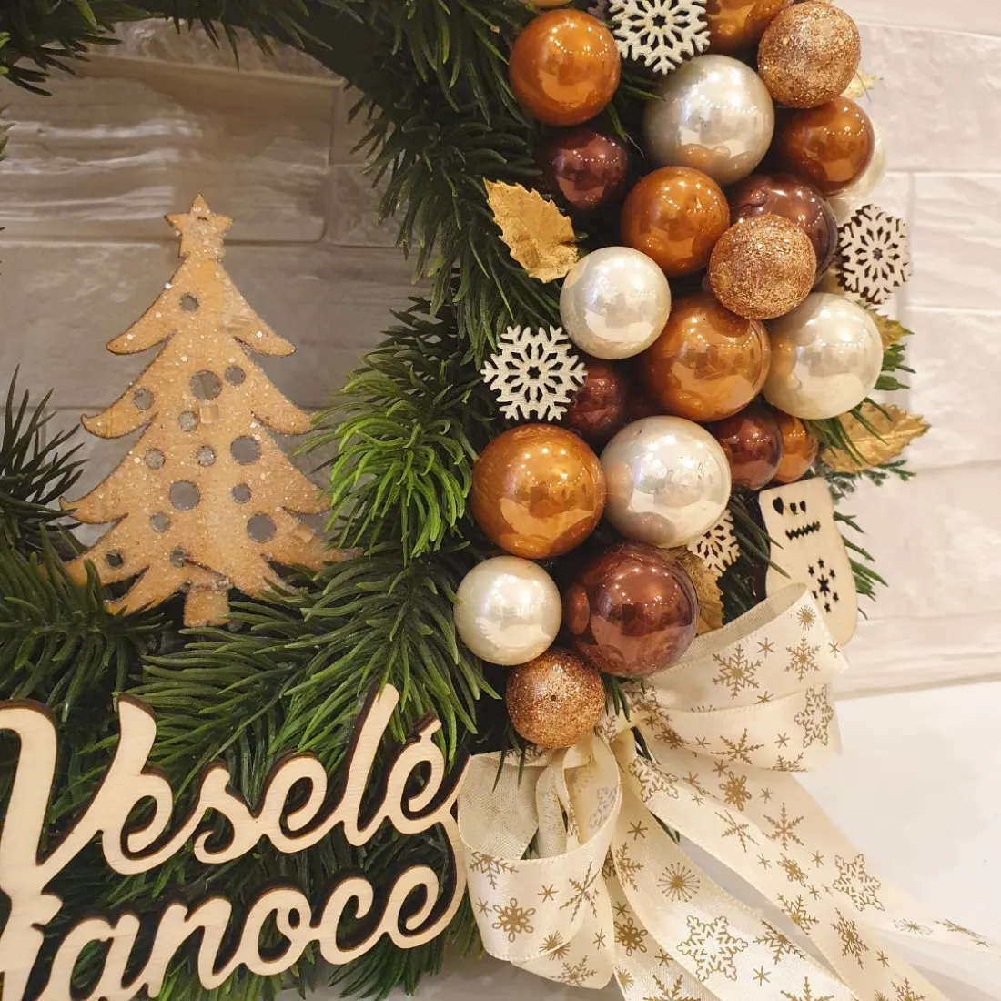 Adventný veniec, hnedý 30 cm