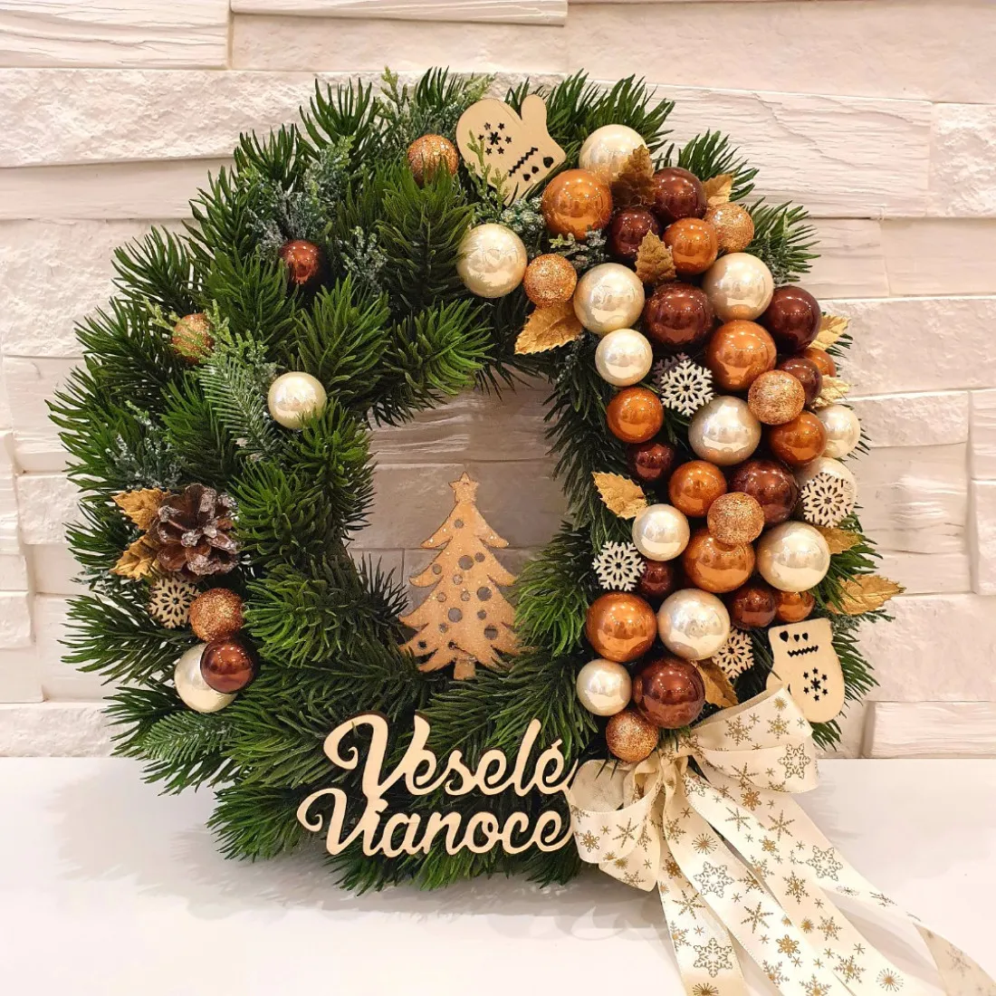 Adventný veniec, hnedý 30 cm