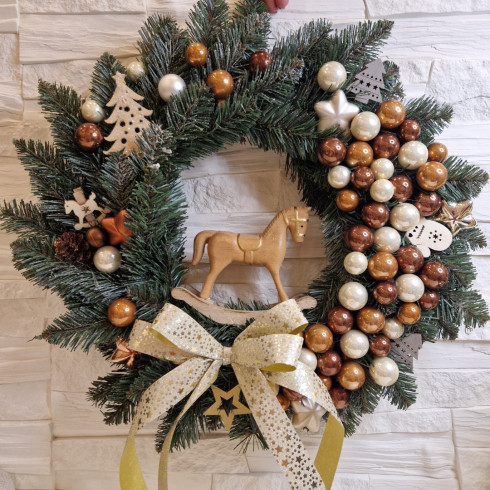 Adventní věnec, hnědý 40 cm