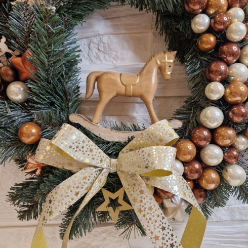 Adventní věnec, hnědý 40 cm