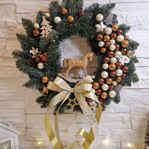 Adventní věnec, hnědý 40 cm