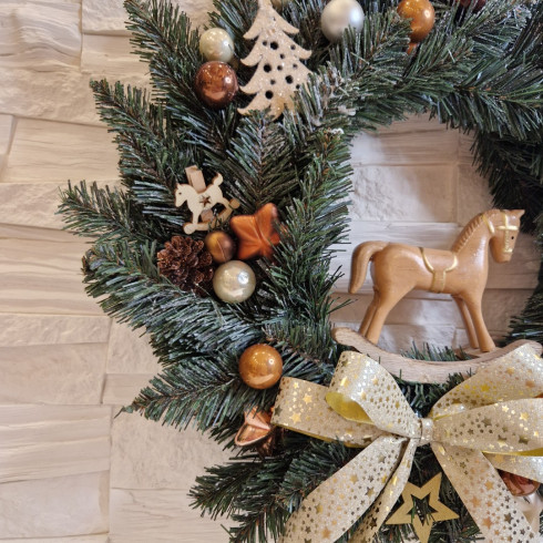 Adventní věnec, hnědý 40 cm