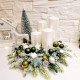 Adventný veniec na drevenom podklade - zelený 27 cm