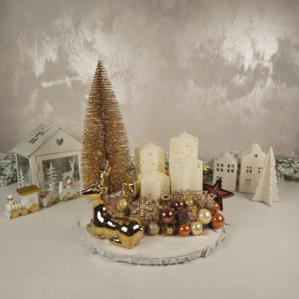 Adventný veniec so zlatým sobom  27 cm zlatý