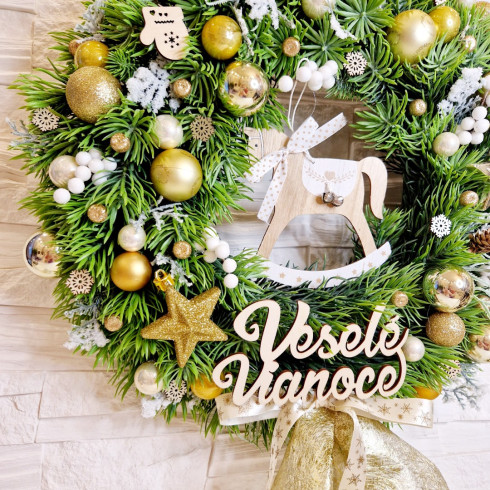 Adventní věnec - XL 45 cm, zlatý