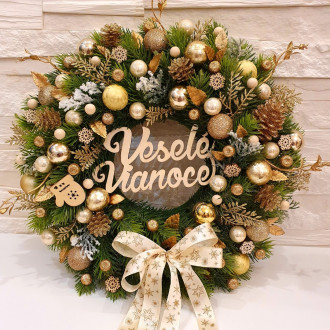 Adventný veniec, zlatý 35 cm