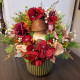 Jesenný aranžmán s hríbikom v keramickom kvetináči 