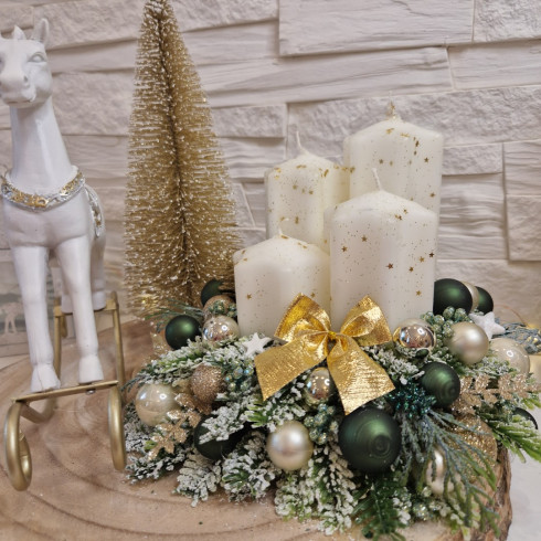 Luxusní adventní věnec s LED stromečkem, 30 cm