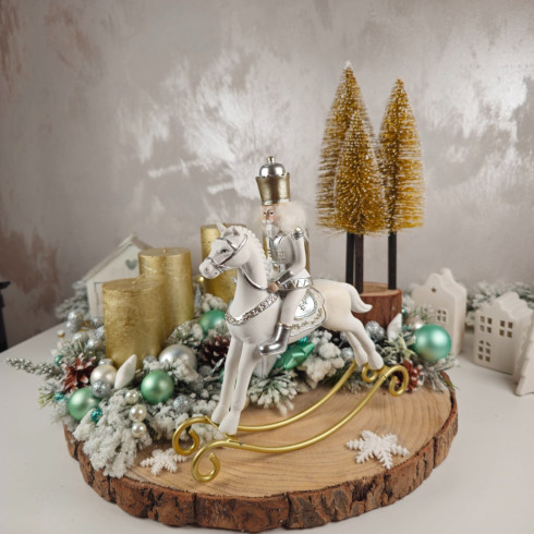 Luxusní adventní věnec XXL 55 cm s louskáčkem 