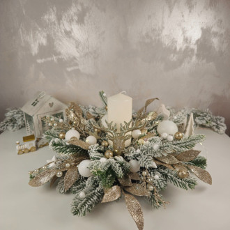 Luxusný vianočný svietnik s LED svetielkom 48 cm Champagne 