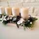 Vánoční dekorace, adventní na dřevěném podkladu - bílá 34 cm