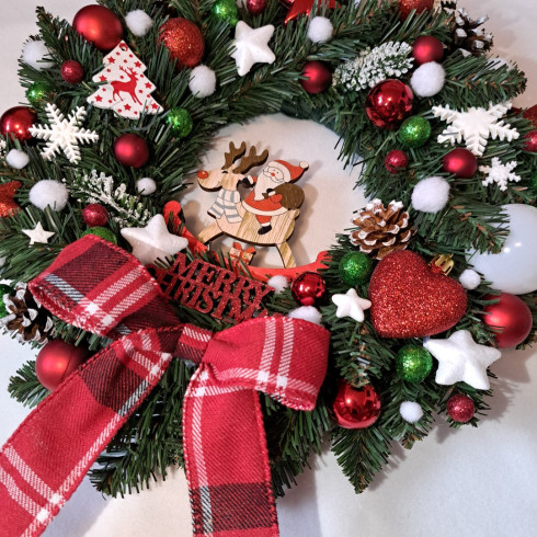 Vianočný veniec na dvere 34 cm