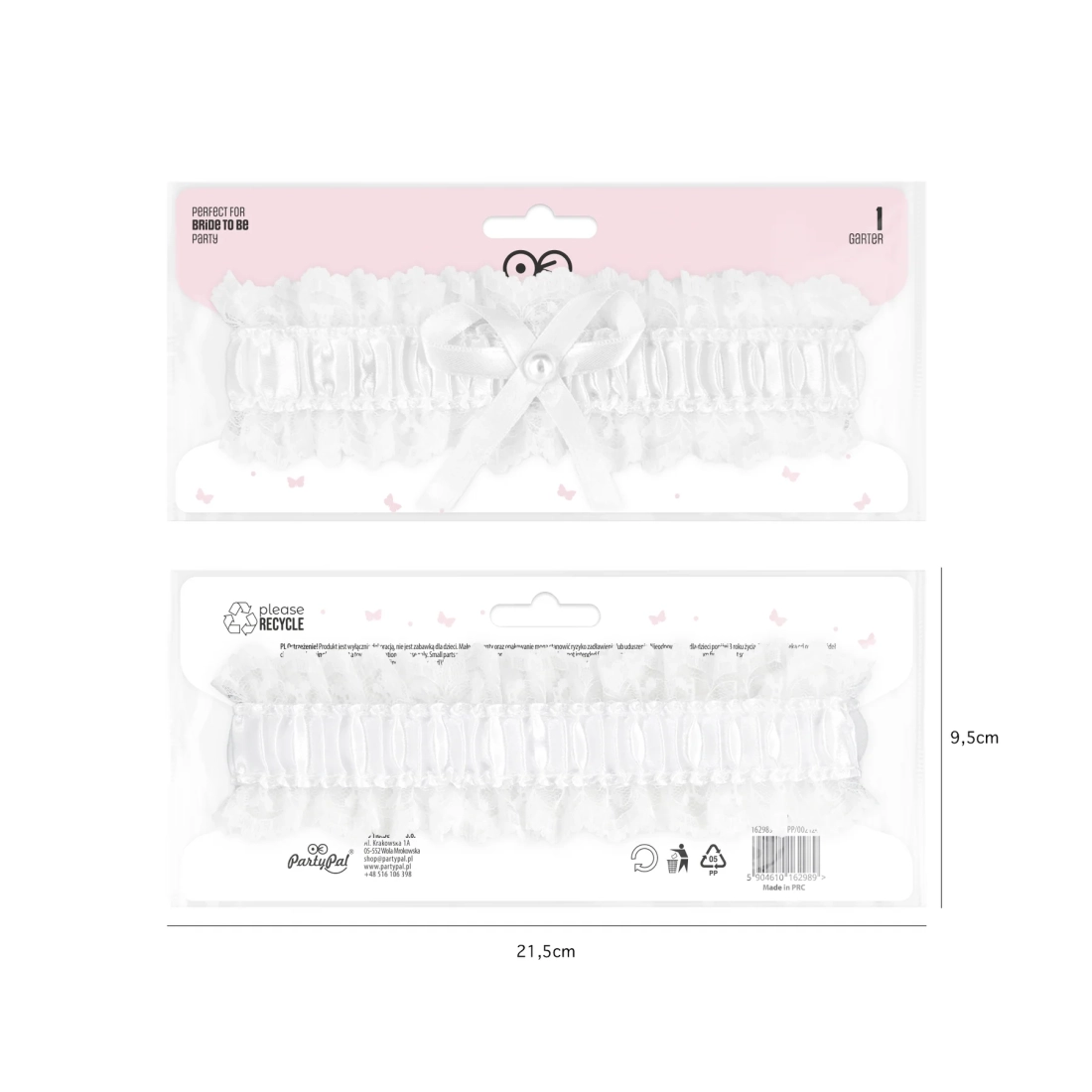 Bandă albă pentru jartieră pentru petrecerea burlăcițelor – 1 buc.