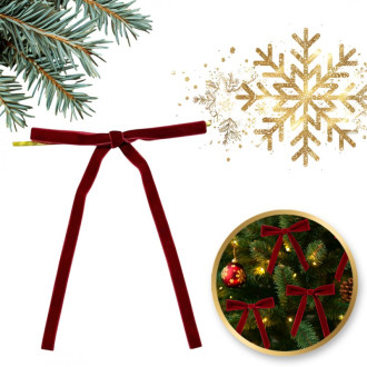 Červená vánoční dekorativní mašle 18x13 cm, 12ks