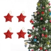 Červené vianočné ozdoby v tvare hviezdy, 4 ks