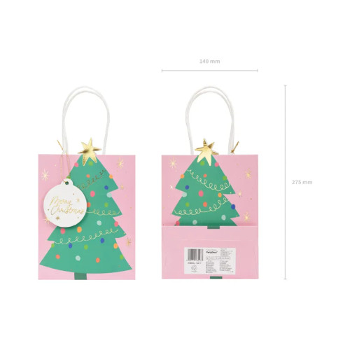 Darilna vrečka božično drevo 14 × 20,5 × 8 cm