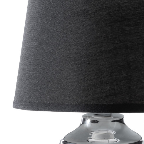 Dekoratívna keramická lampa Amela zdobená reliéfnym vzorom - čierna