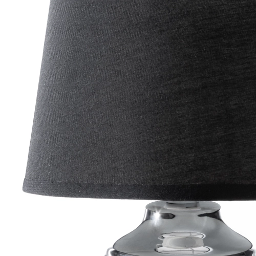 Dekoratívna keramická lampa Amela zdobená reliéfnym vzorom - čierna