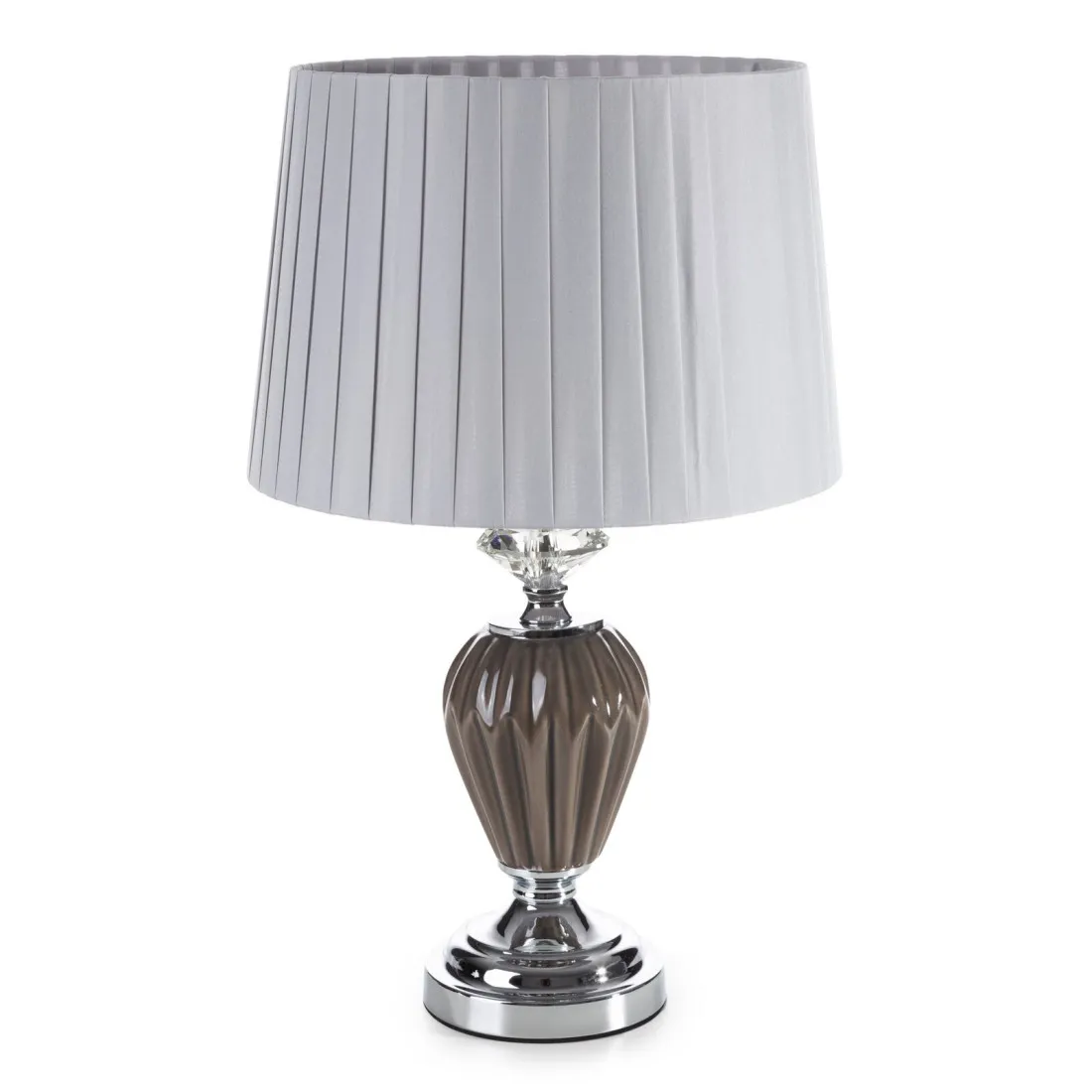 Dekoratívna keramická lampa Kala zdobená reliéfnym vzorom - sivá