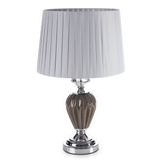 Dekoratívna keramická lampa Kala zdobená reliéfnym vzorom - sivá