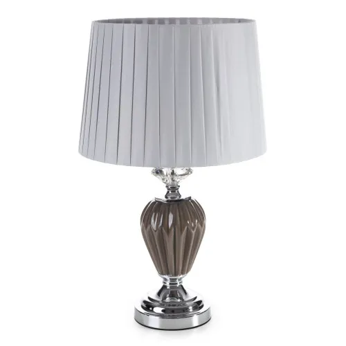 Dekoratívna keramická lampa Kala zdobená reliéfnym vzorom - sivá