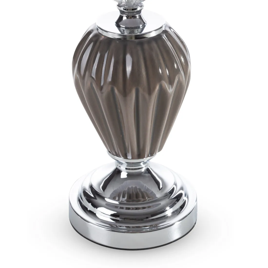 Dekoratívna keramická lampa Kala zdobená reliéfnym vzorom - sivá