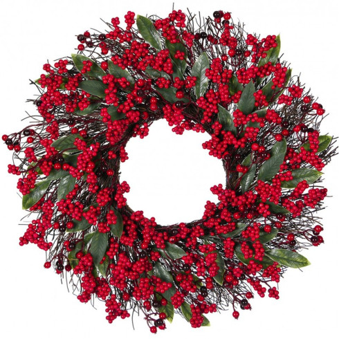 Dekoratívny vianočný veniec na dvere, priemer 55 cm