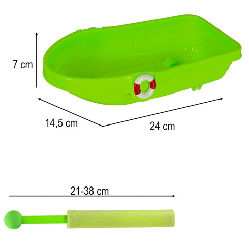 Detská loďka s hračkami na piesok a vodná pištoľ, 12ks