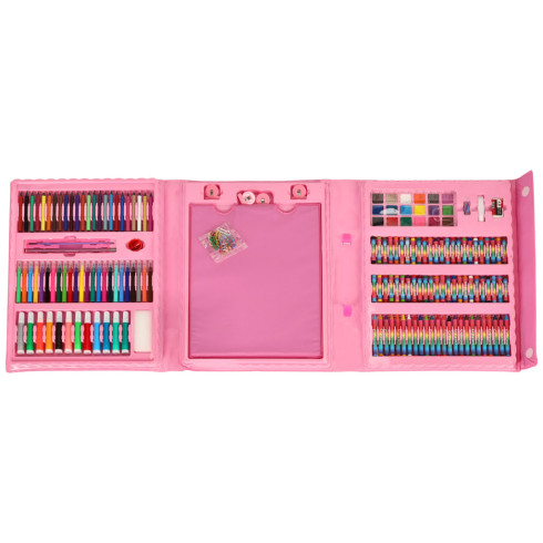 Detská výtvarná sada v kufríku 208 ks, ružová