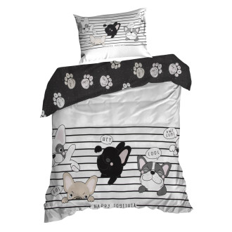 Detské posteľné obliečky s motívom psíka z bavlny renforcé 140 x 200 cm 