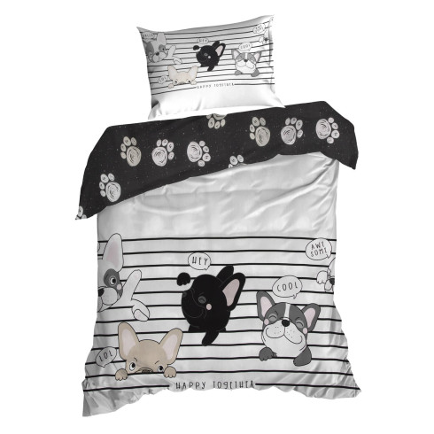 Detské posteľné obliečky s motívom psíka z bavlny renforcé 140 x 200 cm 