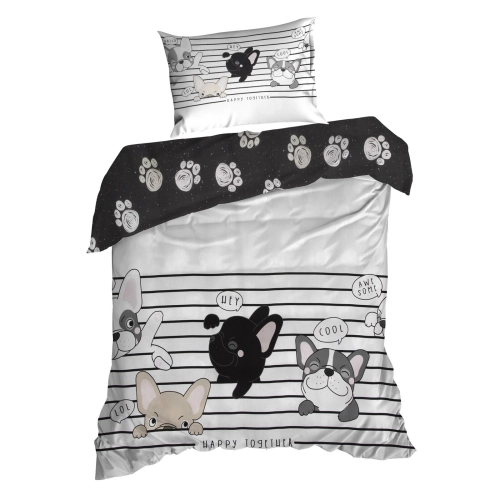 Detské posteľné obliečky s motívom psíka z bavlny renforcé 140 x 200 cm 