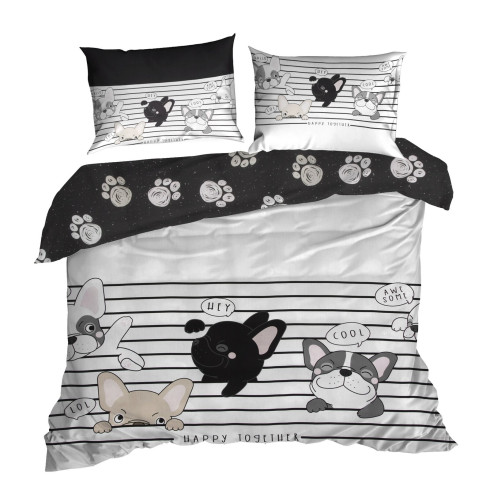 Detské posteľné obliečky s motívom psíka z bavlny renforcé 140 x 200 cm 