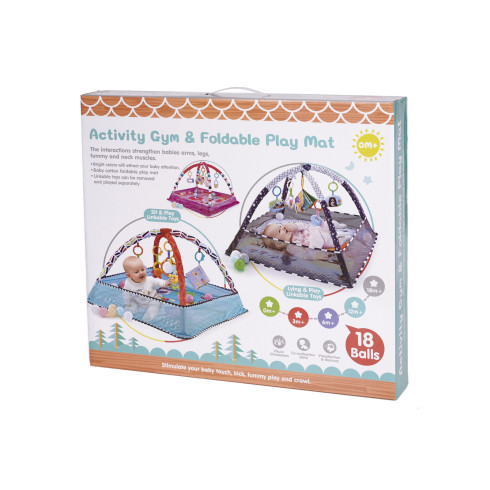 Edukačná podložka s bazénikom a loptičkami - šedá