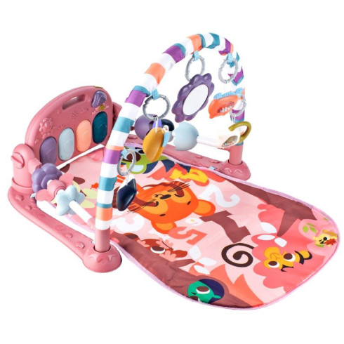 Edukačná podložka s klavírom a hrkálkami -  ružová